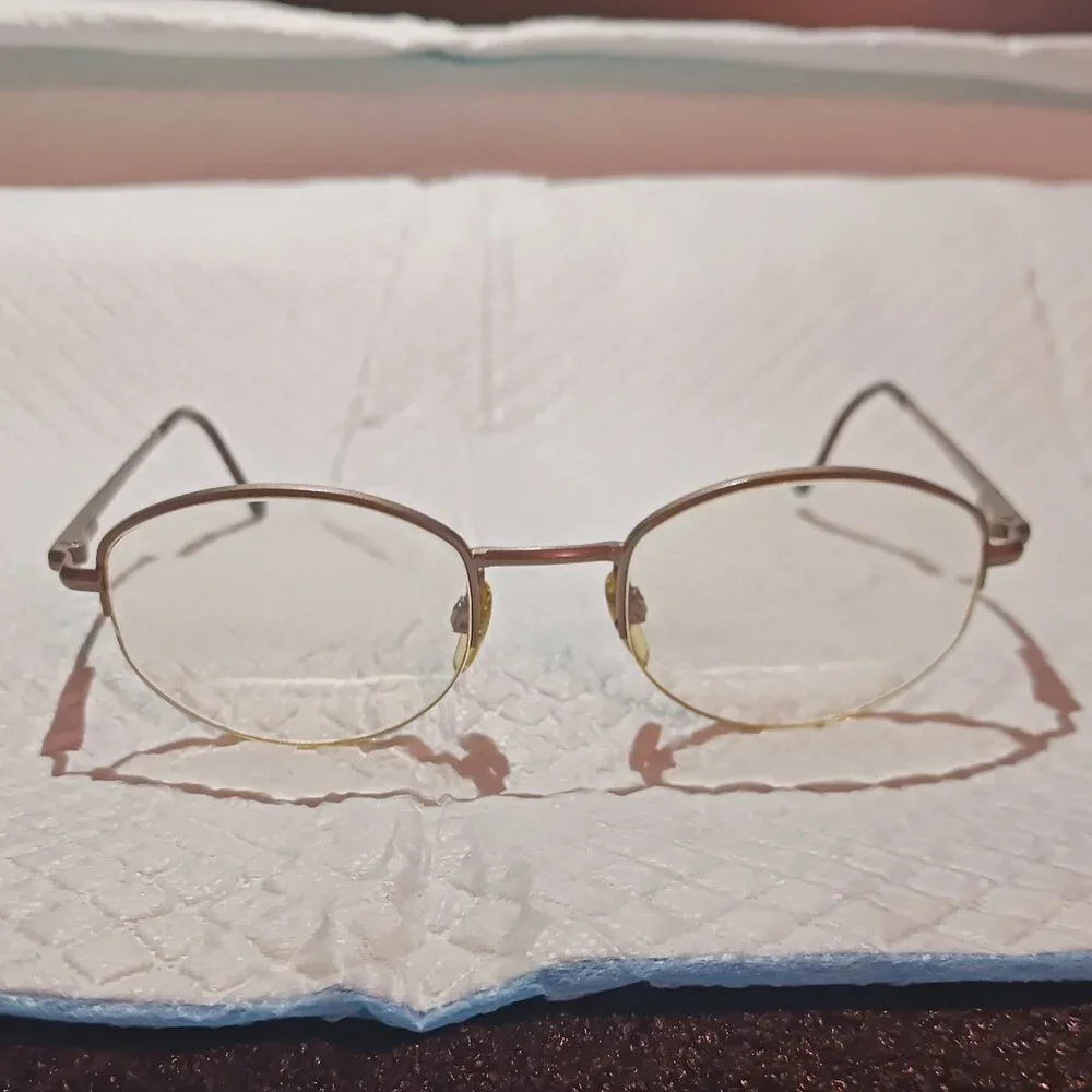 Vintage Emporio Armani Italy 080 1089 Eyeglasses Frames Champagne 49-21-135 - Picture 2 of 15